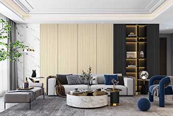 九江轻奢风格-客厅